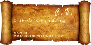 Czifrák Varsány névjegykártya